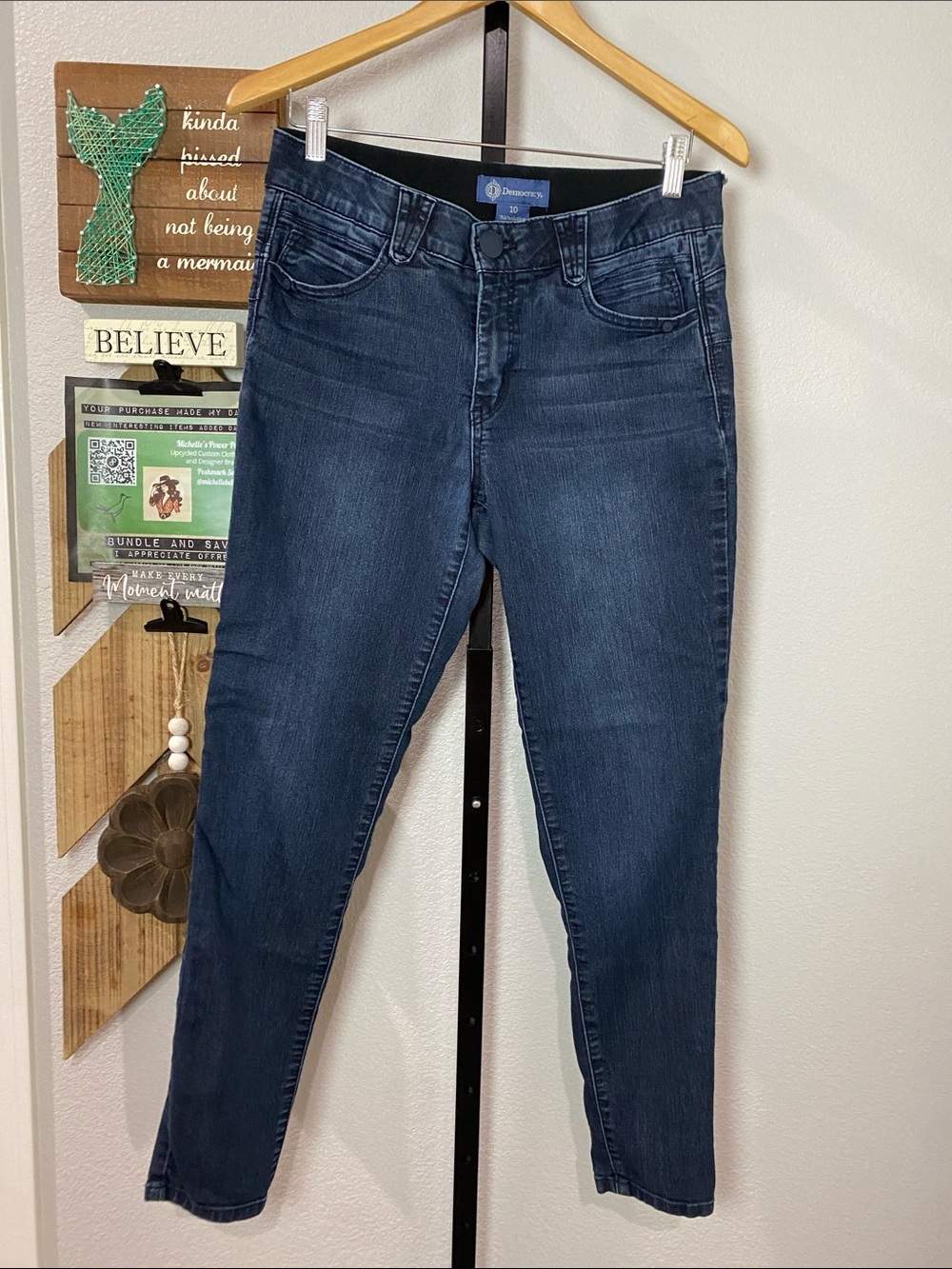Democracy Women’s Indigo Skinny Jeans w16-18 r10 inseam28